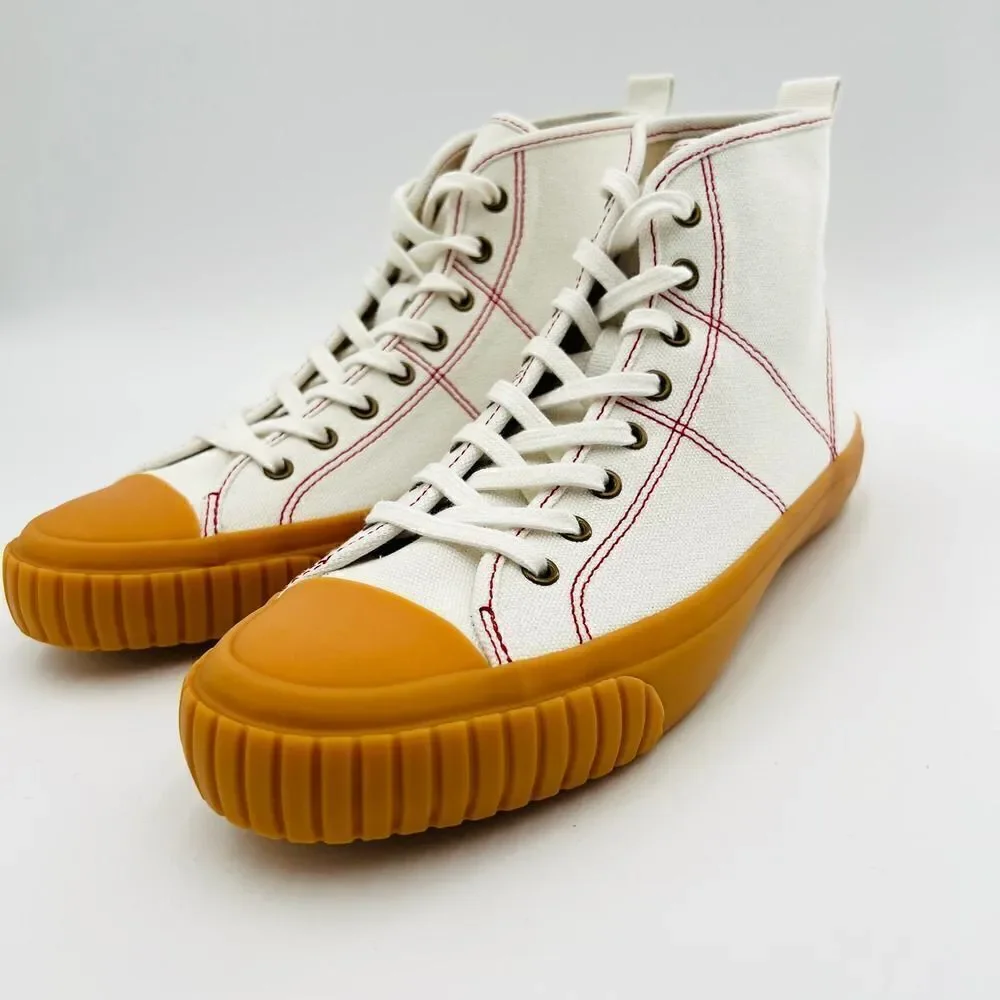 J.Crew High Top Canvas Sneaker in Ivory Gum Size 7